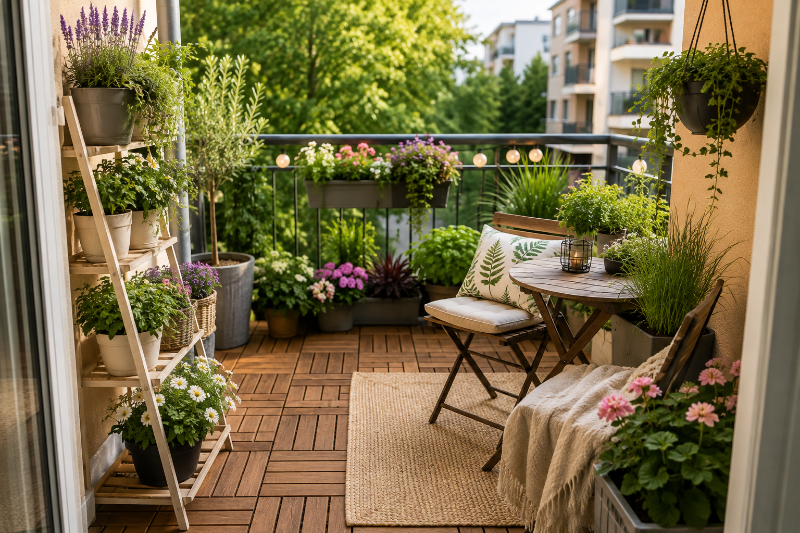 Jak proměnit obyčejný balkon v malou zahradu bez vrtání