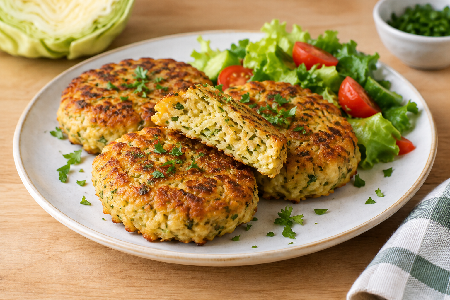 Jak na kapustové karbanátky (kelové) smažené v troubě: Jednoduchý recept bez masa