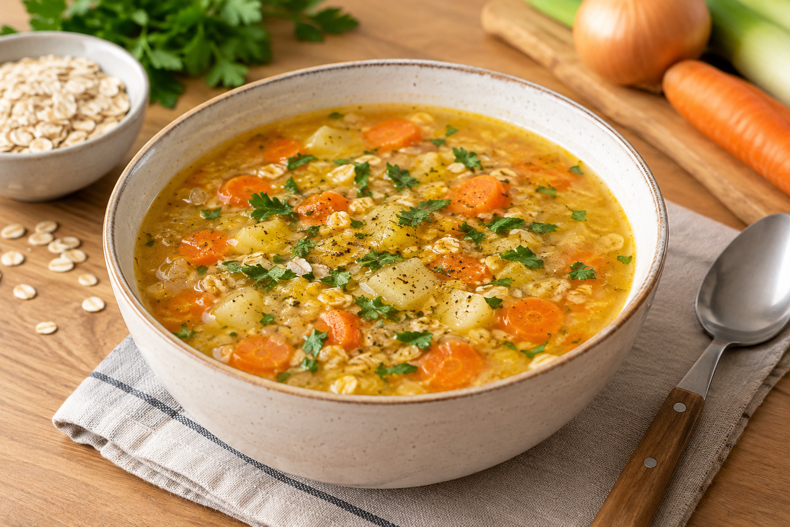 Vločková polévka se zeleninou: Jednoduchý domácí recept