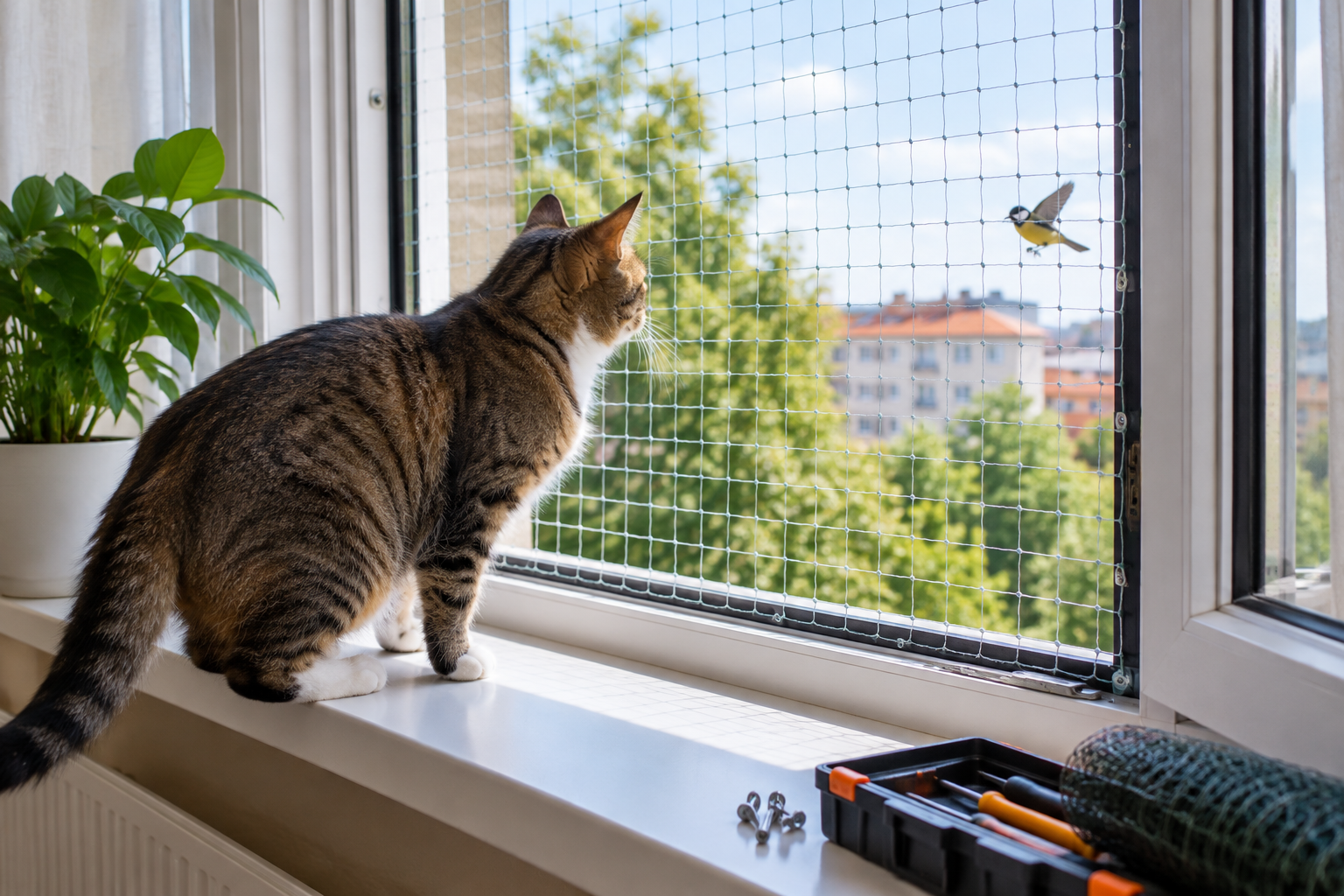 Jak zabezpečit okna a balkon, aby kočka nemohla vypadnout