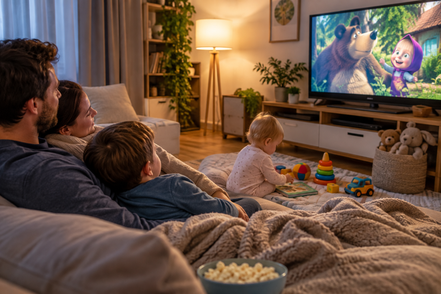 Jak připravit domácí filmový večer pro rodinu s dětmi různého věku (pro děti ve věku 1–3 let)