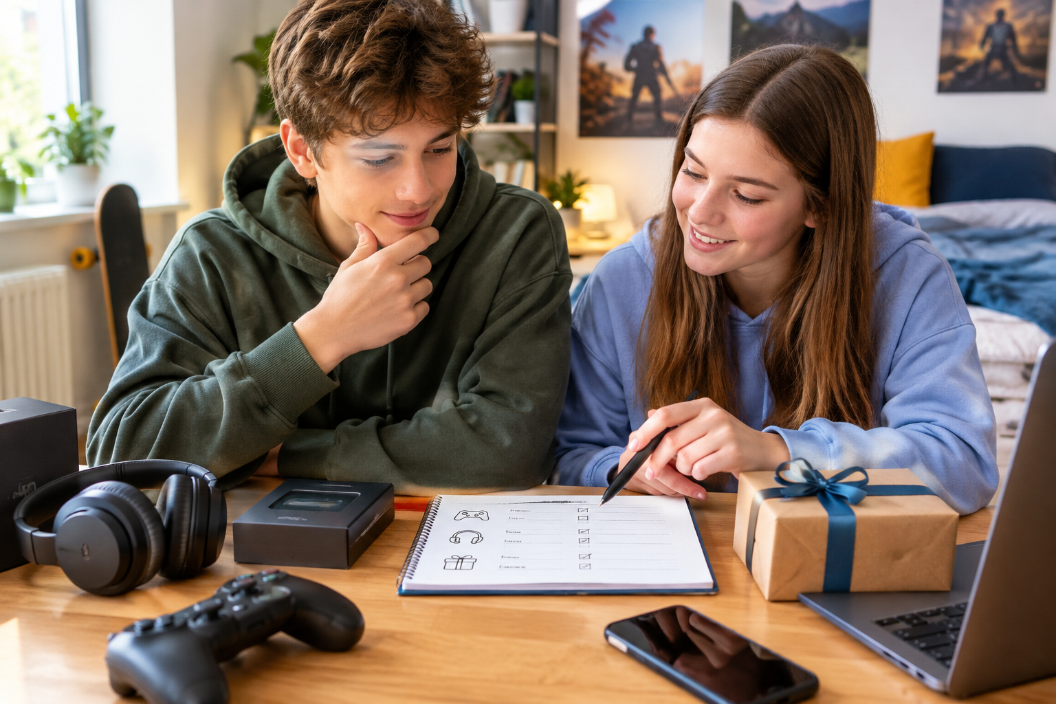 Jak s teenagerem (13–16 let) vybrat dárek pro kamaráda v dohodnutém rozpočtu