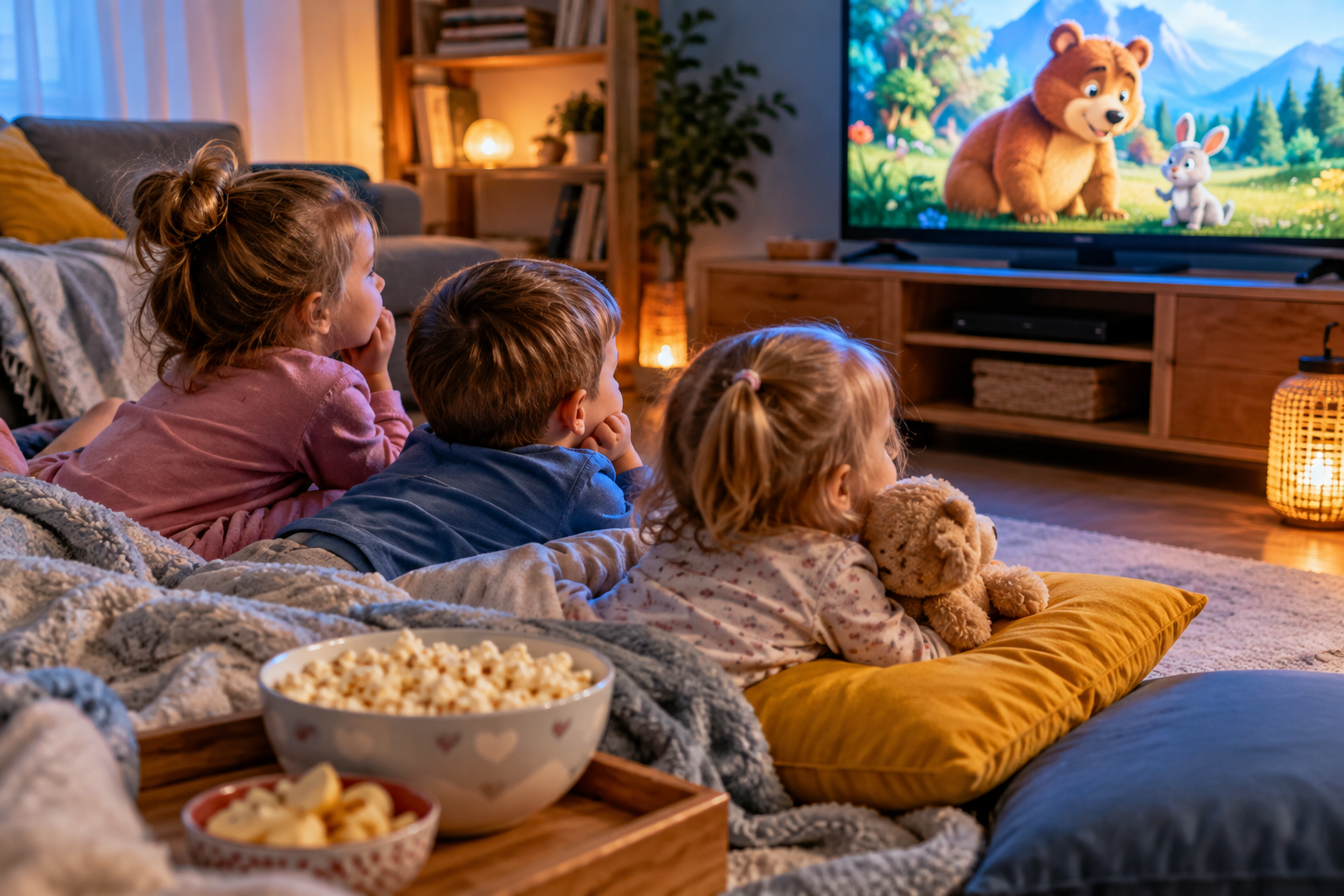 Jak připravit domácí filmový večer pro rodinu s dětmi různého věku (pro děti ve věku 3–6 let)