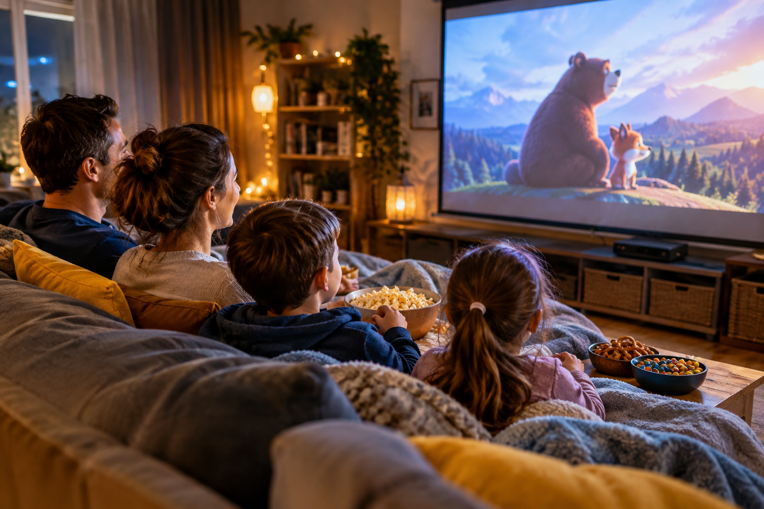 Jak připravit domácí filmový večer pro rodinu s dětmi různého věku (pro děti ve věku 6–9 let)