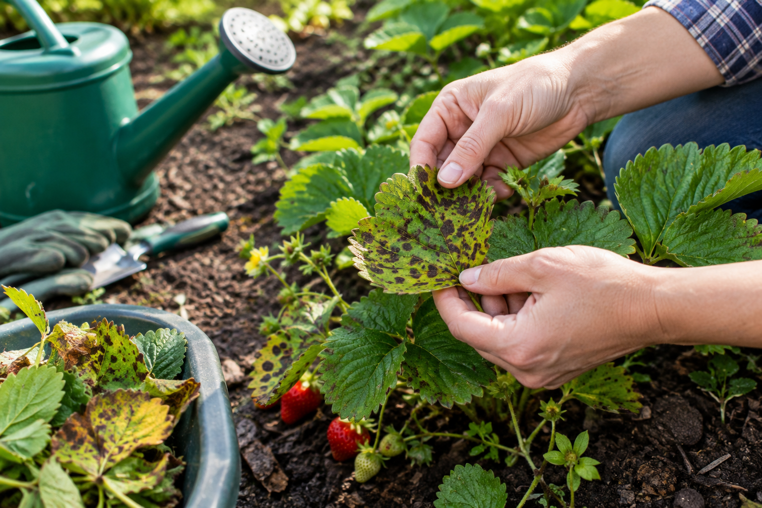 jahody: Tmavé skvrny na listech – jak postupovat
