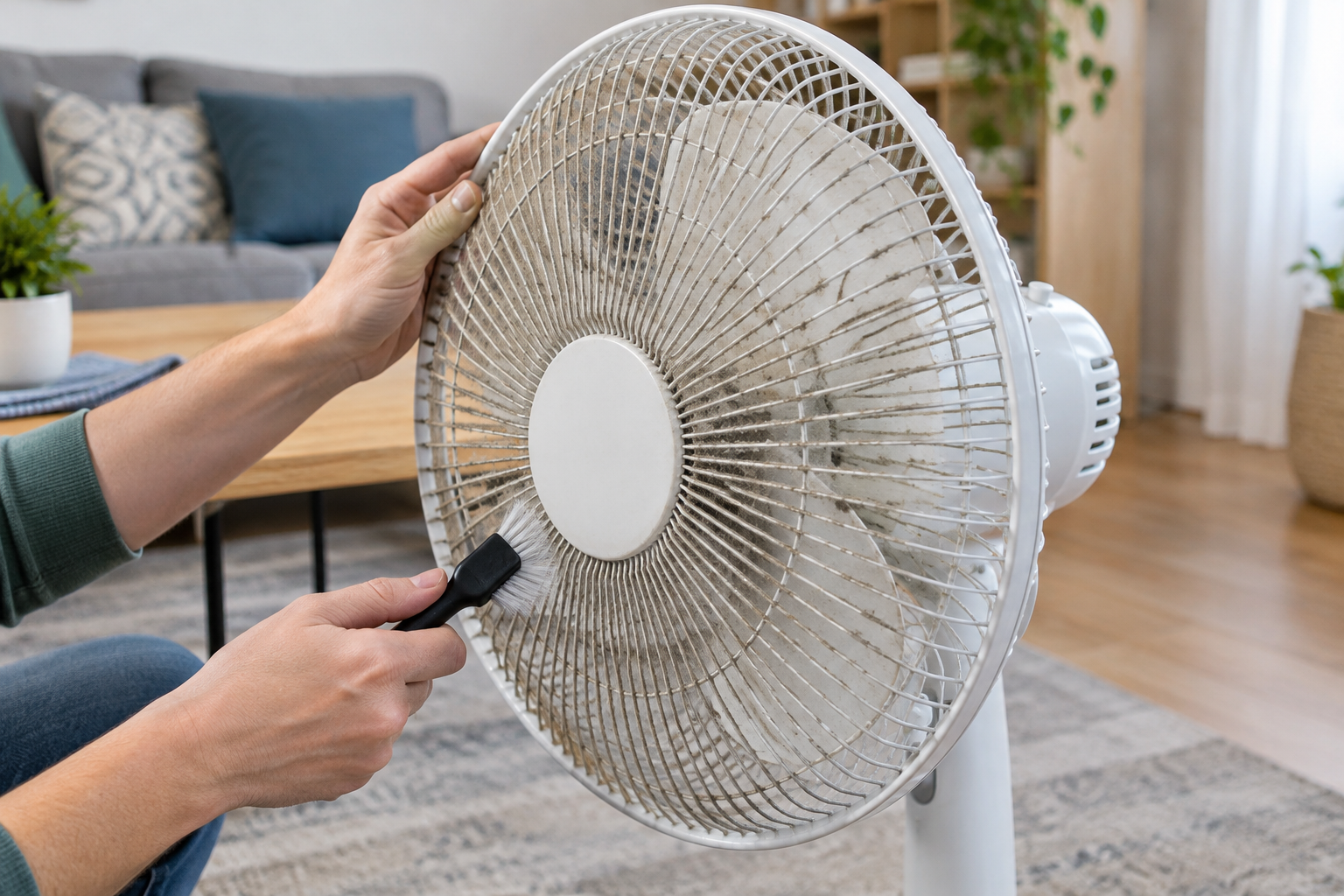 Proč elektrický ventilátor má zanesenou ochrannou mřížku a co bezpečně zkontrolovat jako první